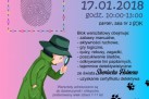 Plakat zaprasza dzieci na warsztaty artystyczne z Galerią OJejku pt. „Akademia Detektywów”, organizowane przez Strzelecki Ośrodek Kultury w ramach ferii zimowych, które odbyły się 17 stycznia 2018 r. W programie znalazły się m.in. quizy, zagadki, poszukiwanie śladów i zabawy inspirowane światem Sherlocka Holmesa, a całość uzupełniają barwna grafika i szczegółowe informacje organizacyjne. Na górze plakatu widnieje logo Strzeleckiego Ośrodka Kultury. 
