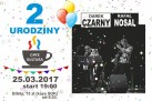 Plakat związany z 2 urodzinami C@fe Kultura, podczas których wystąpić mieli Darek Czarny i Rafał Nosal. 