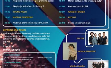 Plakat przedstawiający plan Dni Ziemi Strzeleckiej 2022. 