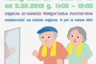 Plakat dotyczący gimnastyki dla seniora. Podane są na nim szczegóły dotyczące zajęć oraz ukazana jest grafika dwóch seniorów, a także logotyp Strzeleckiego Ośrodka Kultury. 