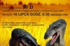 Plakat dotyczący wyjazdu do Jura Parku w Krasiejowie organizowanego przez Strzelecki Ośrodek Kultury w Strzelcach Opolskich. 