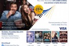 Plakat przedstawiający filmy jakie były emitowane w ramach Zbliżeniowego Kina Visa - niedziela, 20 października 2019 roku, Strzelce Opolskie, Plac Stefana Żeromskiego 7. 