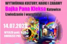 Plakat dotyczący wycieczki (zwiedzanie i warsztaty) do wytwórni kultury, nauki i zabawy Bajka Pana Kleksa w Katowicach.