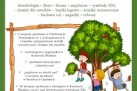 Plakat zapraszał dzieci i młodzież na wakacyjny cykl warsztatów edukacyjnych „W Krainie dźwięków” organizowany przez Stowarzyszenie Kraina św. Anny, obejmujący zajęcia przyrodnicze, muzyczne i sensoryczne.