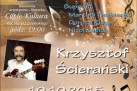 Plakat dotyczący koncertu Krzysztofa Ścierańskiego w ramach ,,Strzeleckich ogrodów poetycko-jazzowych'. 