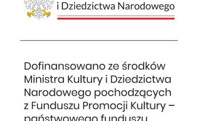 Logo z MKiDN informujące o dofinansowaniu projektu