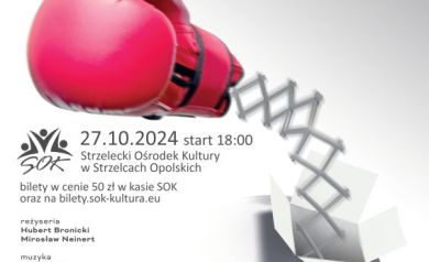 Plakat dotyczący sztuki komediowej Tomasza Jachimka pt. ,,Obserwator'. 