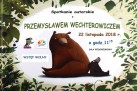 Plakat zapraszający na spotkanie autorskie z Przemysławem Wechterowiczem.