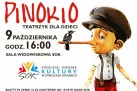 Plakat dotyczący teatrzyku dla dzieci ,,Pinokio'. 