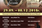 Plakat promował IV Festiwal Strzeleckie Ogrody Jazzowe, który odbywał się od 29 września do 8 grudnia 2018 roku. Zawiera informacje o koncertach w poszczególnych dniach oraz logotypy partnerów i organizatorów, a jego grafika utrzymana jest w muzycznym klimacie – z motywem saksofonu, nut i sylwetką muzyka.