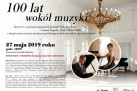 Plakat dotyczący koncertu pt. ,,100 lat wokół muzyki' w wykonaniu japońskiej pianistki Miho Kurihary i tenora Zespołu ,,Śląsk' Piotra Nikla z okazji setnej rocznicy nawiązania polsko-japońskich stosunków dyplomatycznych. 