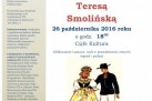 Plakat dotyczący spotkania z Teresą Smolińską na temat ,,Stół weselny na Górnym Śląsku w procesie przemian'. 