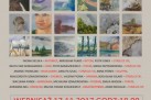 Plakat zapowiada Wystawę Poplenerową Ogólnopolskiego Pleneru Malarskiego Gąsiorowice 2017. Podane są szczegóły wydarzenia. Tło jest szare, a centralnie umieszczono siatkę miniatur obrazów w różnych stylach i technikach – pejzaże, portrety, sceny przyrodnicze. Ważne informacje, takie jak termin wernisażu, wyróżniono czerwonym i białym napisem. Na dole znajdują się logotypy organizatorów i patronów.
