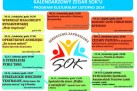 Plakat przedstawiający kalendarzowy zegar SOK-u, czyli program kulturalny na listopad 2014. 