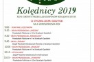 Plakat przedstawia program XXVI Gminnego Przeglądu Zespołów Kolędniczych ,,Kolędnicy 2019'.  - powiększ