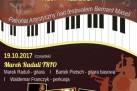 Plakat zapowiada III Festiwal Strzeleckie Ogrody Jazzowe, odbywający się w dniach 7.10 – 7.12.2017 w C@fe Kultura w Strzelcach Opolskich o godzinie 19:00. Patronat artystyczny sprawował nad wydarzeniem Bernard Maseli.
Jeden z koncertów odbył się 19.10.2017 – Marek Raduli Trio. Cena biletu: 25 zł (kasa SOK). Tło w odcieniach brązu, złota i czerni, z motywem klawiatury fortepianu oraz sylwetkami muzyków. Zdjęcia artystów umieszczone są w dolnej części plakatu. Na dole znajdują się logotypy sponsorów, partnerów i organizatorów, w tym Strzeleckiego Ośrodka Kultury.