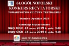 Plakat dotyczący 64. Ogólnopolskiego Konkursu Recytatorskiego. 