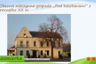 Slajd przedstawia zdjęcie obecnie nieczynnej gospody ,,Pod kasztanami' z początku XX wieku w Rozmierce.