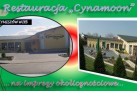 Slajd przedstawiający zdjęcia restauracji ,,Cynamon' w Szymiszowie Wsi.