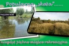 Slajd przedstawiający zdjęcia ,,skały' - jezioro i zieleń w Szymiszowie Wsi.