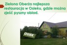Slajd przedstawia zdjęcie Zielonej Oberży - restauracji znajdującej się w Osieku.