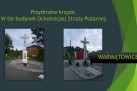 Slajd przedstawiający przydrożne krzyże oraz budynek Ochotniczej Straży Pożarnej w Warmątowicach.