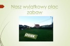 Slajd przedstawia plac zabaw w Osieku.