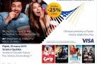Plakat dotyczący Kina Objazdowego VISA. Przedstawione są filmy jakie miały być puszczane podczas akcji. 