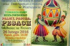 Zaproszenie w formie plakatu na prezentację Tomasza Kuby Kozłowskiego pt. ,,Palmy, pascha, pesach - Wielkanoc na Kresach'. 