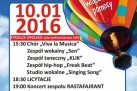Plakat przedstawiający plan wydarzeń odbywających się podczas 24. Finału Wielkiej Orkiestry Świątecznej Pomocy. 