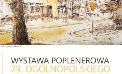 Plakat dotyczący wystawy poplenerowej 29. Ogólnopolskiego Pleneru Malarskiego Góra Świętej Anny 2024. 