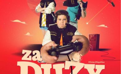 Plakat dotyczący filmu ,,Za duży na bajki'.  - powiększ